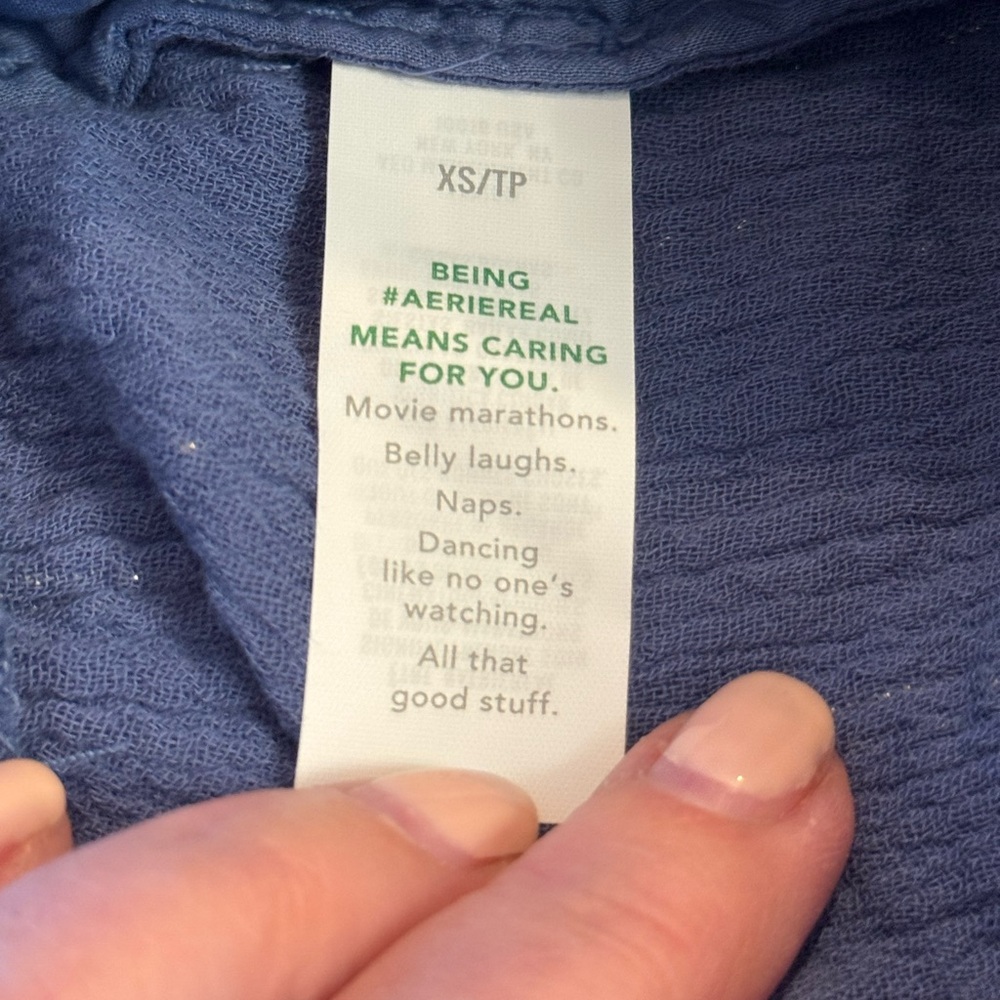 Aerie Blue and Silver Athletic Shorts with Elastic Waistband - Picture 7 of 9